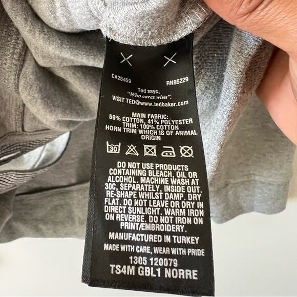 Ted Baker Button Through Classic Collar Cardigan Sweater Grey Mens XL - Picture 3 of 16